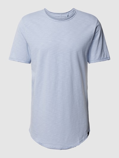 Only & Sons T-shirt met afgeronde zoom, model 'MATT' Bleu - 2