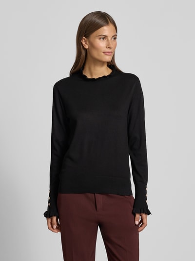 FREE/QUENT Regular Fit Longsleeve aus Viskose-Mix Modell 'Katie' Black 4