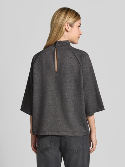 Soyaconcept Loose Fit Blusentop mit Mock Neck Dunkelgrau 5