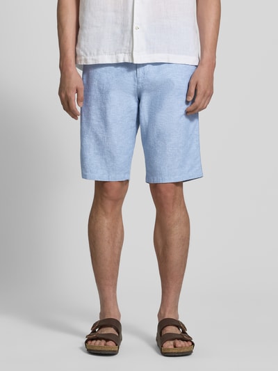 Tom Tailor Regular Fit Leinenshorts aus Leinen-Baumwoll-Mix Hellblau 4