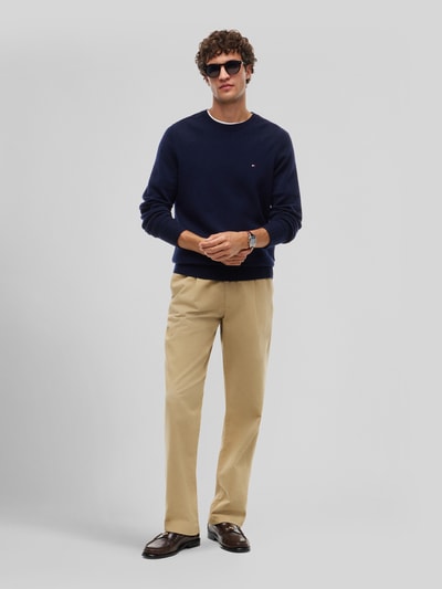 Tommy Hilfiger Regular Fit Pullover aus Lammwoll-Mix Marine 1