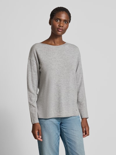 Brax Wollen pullover met kasjmier, model 'STYLE.LIZ' Middengrijs gemêleerd - 4