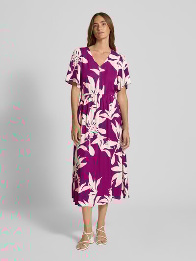 Marc O'Polo Uitlopende midi-jurk van soepel viscose-twill Fuchsia - 4