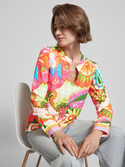 Emily Van den Bergh Blouseshirt met all-over motief Oranje - 3