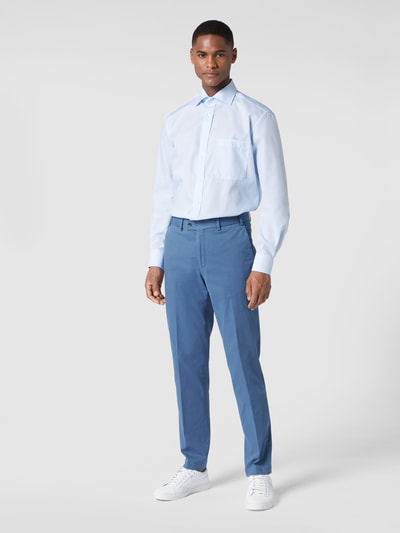 Hiltl Regular fit chino met stretch, model 'Parma' Blauw - 1