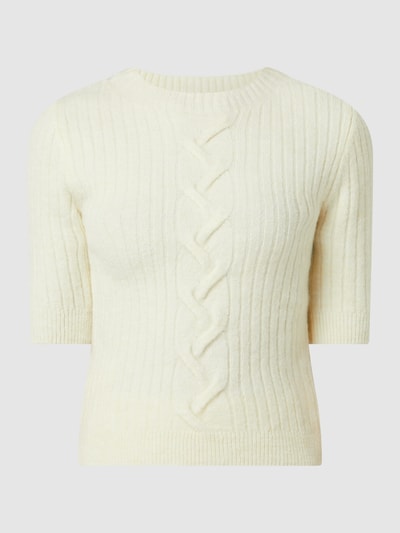 Mango Cropped Pullover mit Stretch-Anteil Modell 'Combis' Weiss 2