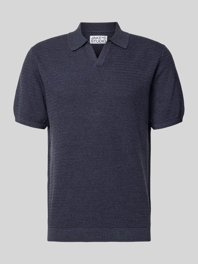 Produktfoto, Regular Fit Poloshirt in Strick-Optik von JAKE*S STUDIO MEN aus bawełna, krój regular fit, kolor ciemnoszary