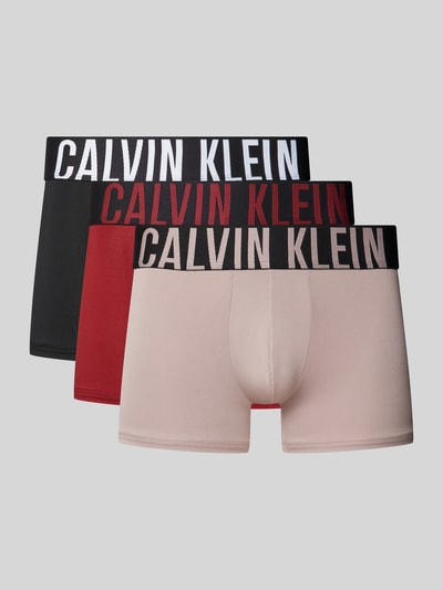 Calvin Klein Underwear Obcisłe bokserki z elastycznym paskiem z logo w zestawie 3 szt. Bordowy 1