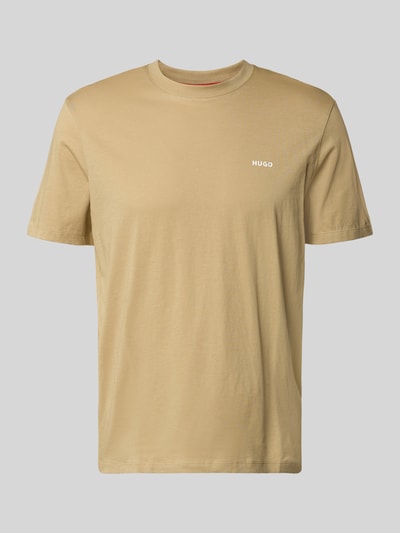 Produktfoto, Regular Fit T-Shirt aus reiner Baumwolle Modell 'DERO222' von HUGO in Optik: Unifarben mit Label-Print, Rundhals, Kurzarm, Jersey