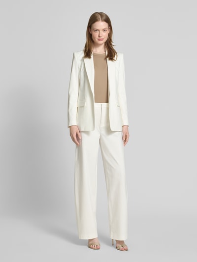 Drykorn Wide leg stoffen broek met strookzakken, model 'FAE' Wit - 1