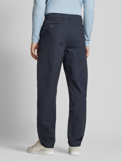 Lindbergh Tapered Fit Bundfaltenhose mit Gürtelschlaufen Dunkelblau 5