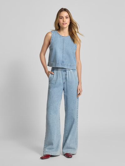 Jake*s Casual Relaxed Fit Jeansblusentop mit Rundhalsausschnitt Sky 1