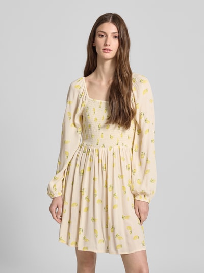 Only Getailleerde mini-jurk van pure viscose, model 'LEMONE' Zand - 4