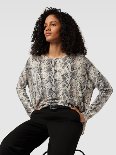 Soyaconcept Sweatshirt met dierenprint, model 'Biara' Ecru gemêleerd - 3