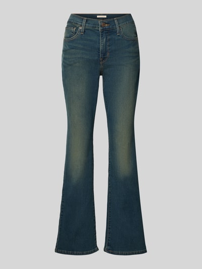 Produktfoto, blaue Straight Fit Jeans aus Baumwoll-Mix Modell '315®' von Levi's® 300 mit dezentem Used-Effekt und glatter Oberfläche.