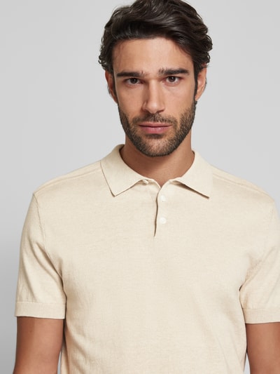 SELECTED HOMME Poloshirt mit elastischen Abschlüssen Ecru 3