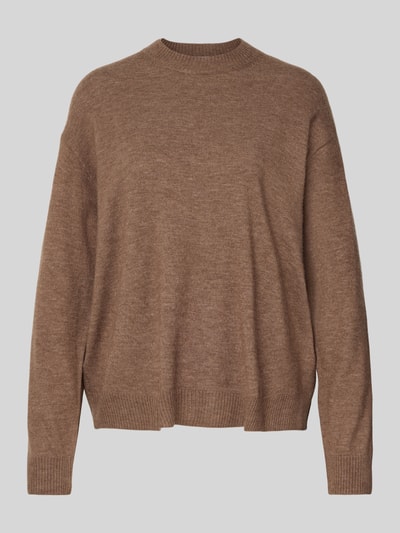 MANGO Loose Fit Strickpullover mit Woll-Anteil Mittelbraun 2