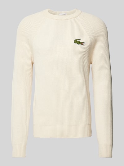 Lacoste Gebreide pullover met ribboorden Wit - 2