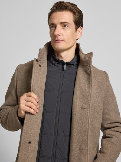SELECTED HOMME Regular fit lange wollen jas met gewatteerde inzet, model 'RAINAR' Taupe - 3