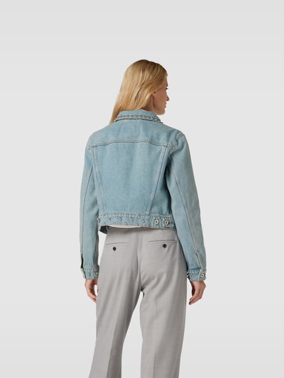 Rabanne Jeansjacke mit Nietenbesatz Hellblau 5