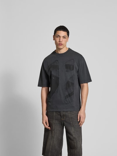 A-COLD-WALL T-Shirt mit geripptem Rundhalsausschnitt Black 4