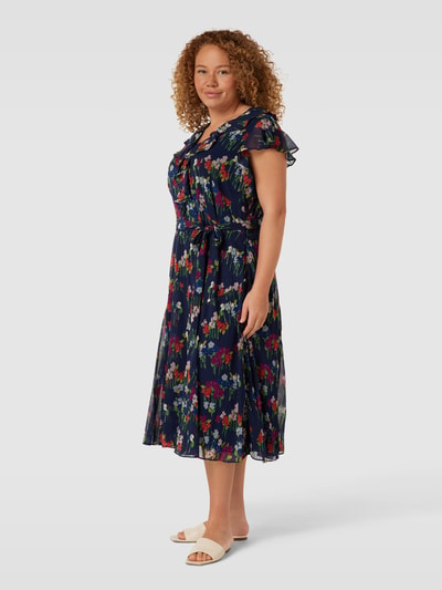 Lauren Ralph Lauren Curve Midikleid mit floralem Muster Modell 'PRAPAVY' Dunkelblau 4
