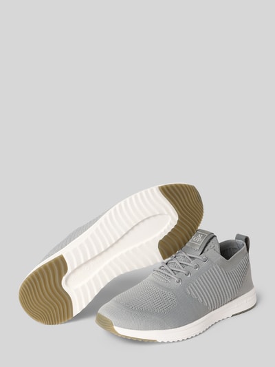 Produktfoto, Low Top Sneaker met gestructureerd stretch-bovenmateriaal van Marc O'Polo, look: effen, afgeronde punt van de schoen, vlakke hakvorm, labelpatch, vetersluiting, dempende zool, materiaalverwerking: geweven structuur