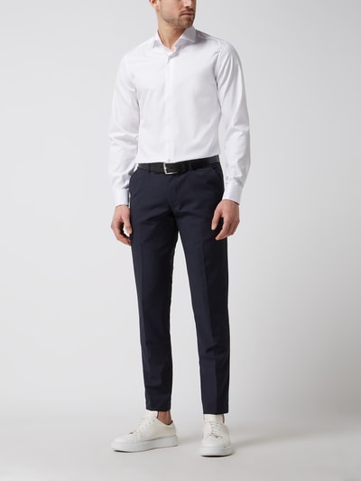 Eterna Slim Fit Businesshemd aus Twill Weiss 1