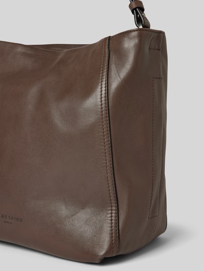 LIEBESKIND BERLIN Handtasche aus Leder mit Label-Detail Modell 'CHUDY' Dunkelbraun 3