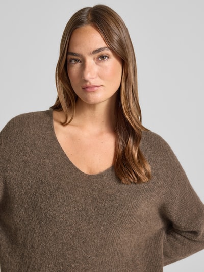 MOS MOSH Strickpullover aus Woll-Mix Modell 'THORA' Taupe 3