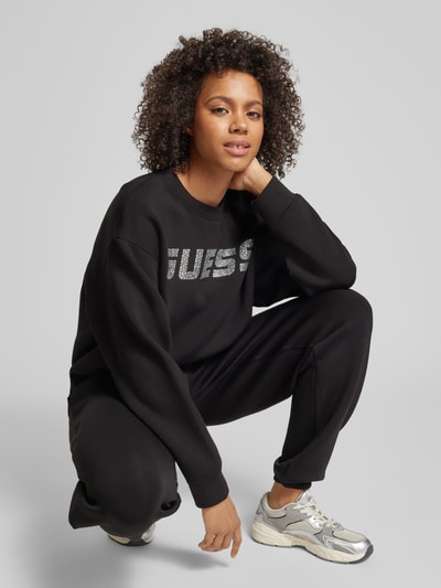 Guess Activewear Sweatshirt met strass-steentjes, model 'CECILIA' Zwart - 3