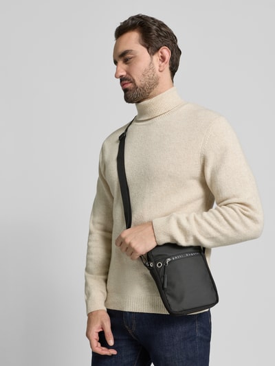 bugatti Crossbodytas met labelprint, model 'Blanc'  - 1