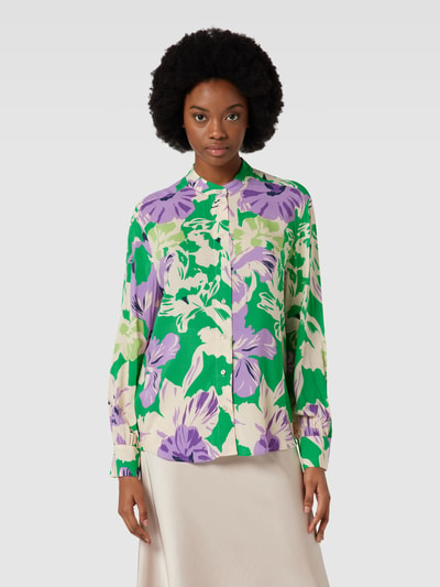 Brax Blouse met all-over bloemenprint, model 'STYLE.VIV' Lichtgroen - 4