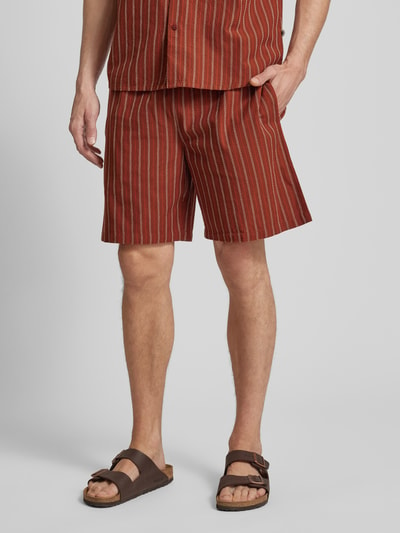 Thinking Mu Shorts mit Streifenmuster Rot 4