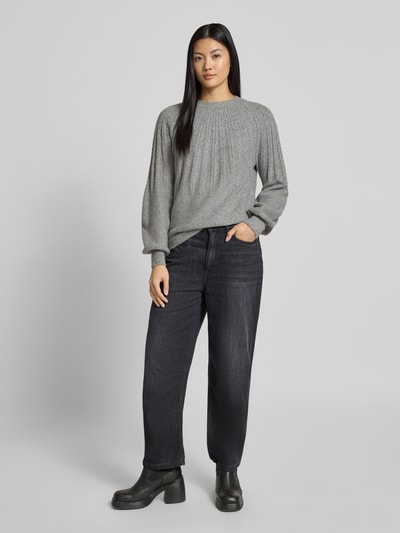 B.Young Strickpullover mit gerippten Abschlüssen Modell 'Magge' Mittelgrau 1