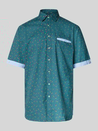 Christian Berg Men Regular Fit Freizeithemd mit Kentkragen Metallic Gruen 2