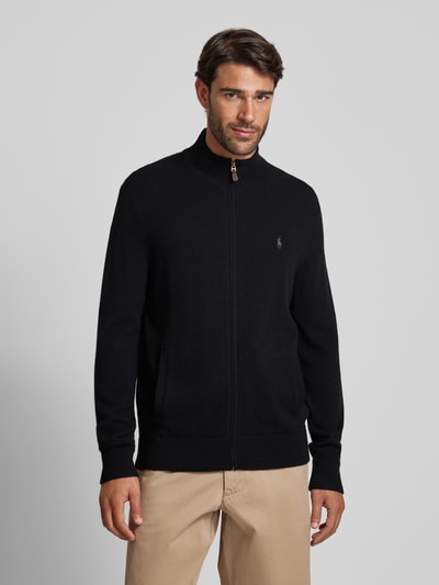 Polo Ralph Lauren Strickjacke mit Stehkragen und Reißverschluss Black 4