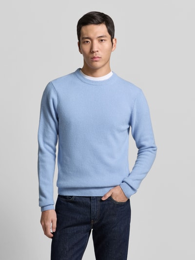 Casual Friday Oversized Strickpullover mit gerippten Abschlüssen Eisblau 4