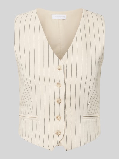 LeGer by Lena Gercke Gilet met paspelzakken en V-hals Beige - 2