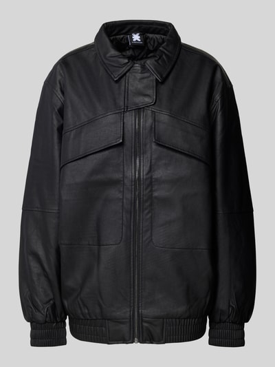 Karo Kauer Kurtka o kroju oversized z imitacji skóry Czarny 2