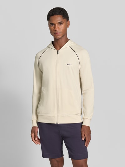 BOSS Bluza o kroju regular fit z mieszanki bawełny Złamany biały 4