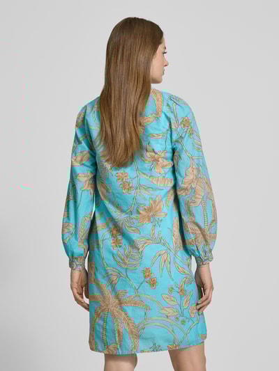 Emily Van den Bergh Knielanges Kleid mit Ballonärmeln Aqua 5