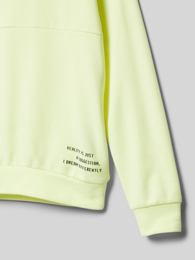 s.Oliver RED LABEL Regular Fit Sweatshirt mit Kapuze aus Baumwoll-Mix mit Print-Details Neon Gelb 2