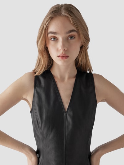 Rick Owens Knielanges Kleid mit V-Ausschnitt Black 3