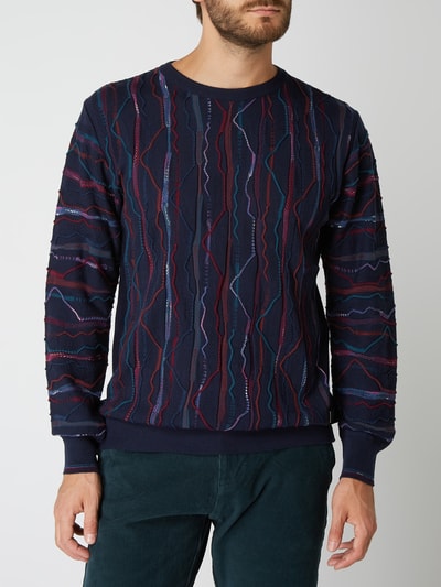 CARLO COLUCCI Pullover met structuurmotief Marineblauw - 4