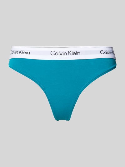 Calvin Klein Underwear String met elastische band met logo Aquablauw - 1