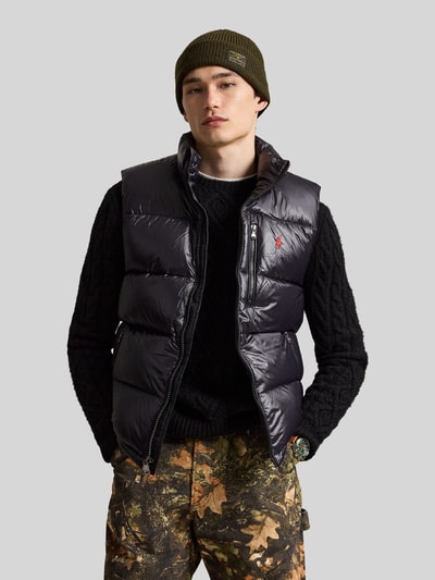 Polo Ralph Lauren kamizelka pikowana o kroju regular fit z wyhaftowanym logo Czarny 4