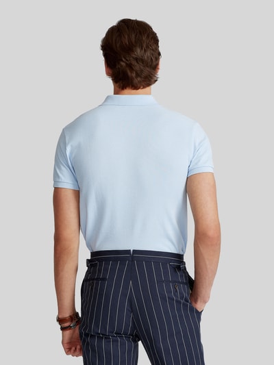 Polo Ralph Lauren Slim Fit Poloshirt aus reiner Baumwolle Hellblau 5
