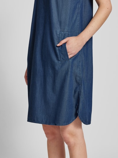 Christian Berg Woman Knielange jurk in denimlook met steekzakken Marineblauw - 3