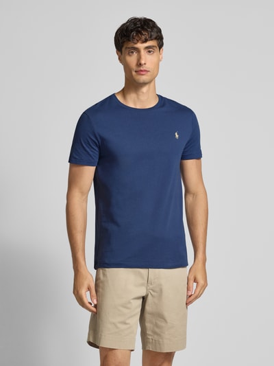 Polo Ralph Lauren Custom slim fit T-shirt met labelstitching Blauw gemêleerd - 4